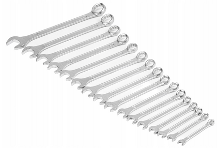 Zestaw kluczy płasko oczkowych klucze płaskie oczkowe CRV 6-24mm 16el FORSLINE