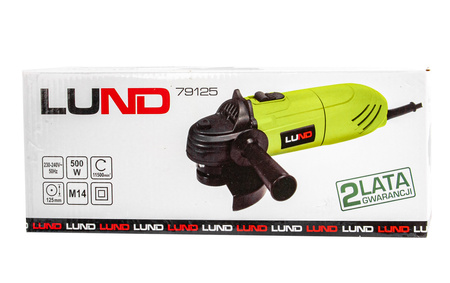 Szlifierka kątowa 125mm 500W LUND 79125 +5 tarcz TOYA