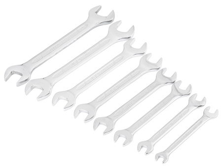 Klucze płasko oczkowe dwustronne zestaw płachta satyna Cr-V 8el 8-24mm JCB