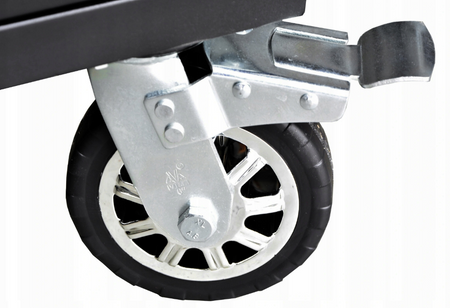 Duży Stół Wózek warsztatowy z drewnianym blatem szafką oraz szufladami WMC