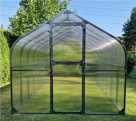Szklarnia ogrodowa poliwęglan premium plus 250x400 10m2 kolor antracyt PTF
