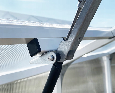 Okno do szklarni ogrodowej z autometem białe premium aluminiowe PTF