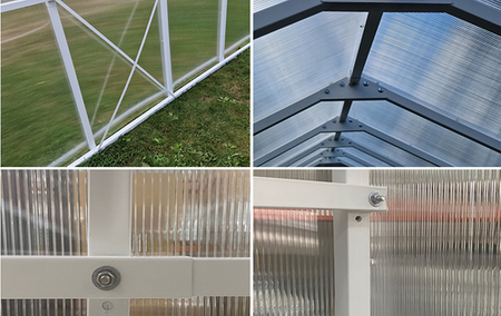 Szklarnia ogrodowa poliwęglan premium plus 250x200 5m2 kolor antracyt PTF