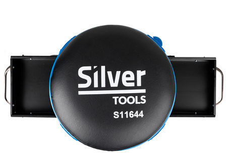 Taboret warsztatowy mobilny stołek z szufladami półki obrotowy regulowany SILVER