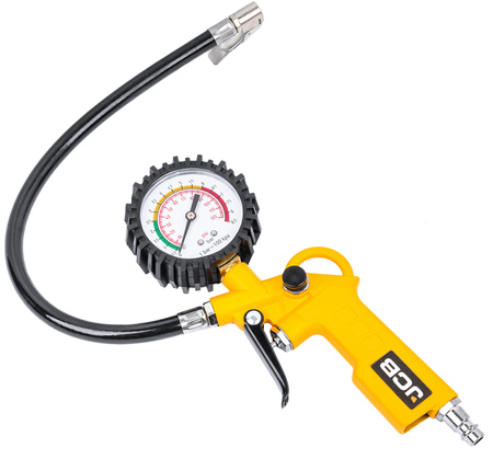 Pistolet do pompowania kół opon zestaw 6 el. z manometrem kompresora JCB