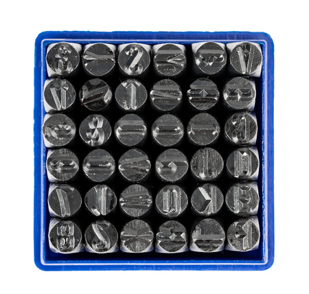 Numeratory znaczniki stemple wybijaki do metalu litery + cyfry 6mm 36el. FALON-TECH