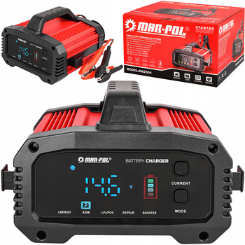 Prostownik ładowarka do akumulatorów z rozruchem agm booster 12V 24V 25A MAR-POL