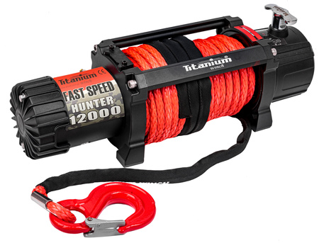 Wyciągarka wciagarka 12000lbs HUNTER do lawety 12v lina syntetyczna szybka TITANIUM WINCH