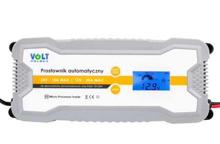 Prostownik ładowarka do akumulatora automatyczny 12-24V LCD 20A VOLT POLSKA