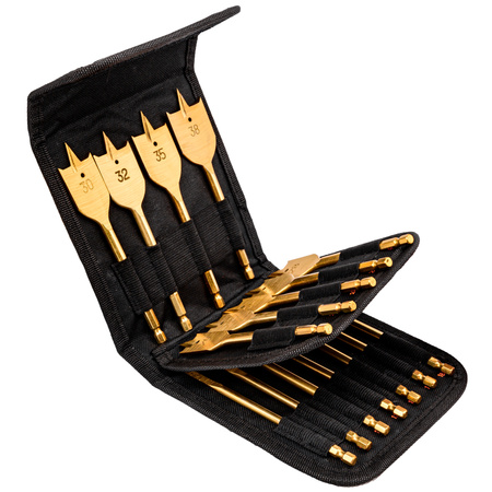 Zestaw wierteł łopatkowych piórkowych do drewna 6-38 mm 16el FALON-TECH