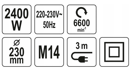 Bruzdownica szlifierka 1700w 125 mm + 2 tarcze diamentowe YT-82015 YATO