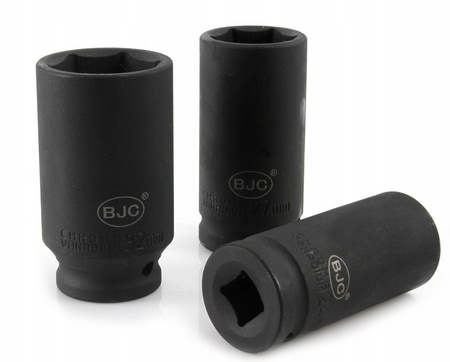 Nasadki udarowe długie klucze nasadowe mocne zestaw 1/2" 18-32 mm 13el BJC
