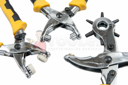 Zestaw kaletniczy dziurkacz 5w1 128szt SILVER