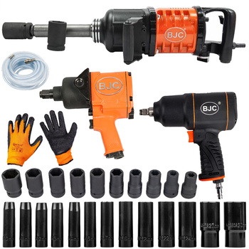 Zestaw 3x Klucz Udarowy Pneumatyczny BJC 1" 3/4 1/2 5000Nm +Nasadki +Rękawice