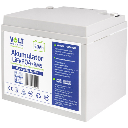 Akumulator LiFePo4 60Ah 60A 12V BMS VOLT POLSKA