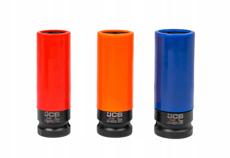 Klucz pneumatyczny udarowy do kół 1/2" BJC + nasadki do felg 17 19 21mm JCB