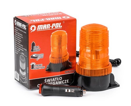 Lampa LED światło ostrzegawcze kogut magnes do samochodu lawety 10-110V 15W MAR-POL