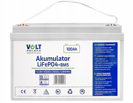 Akumulator LiFePo4 100Ah 150A 12V BMS VOLT POLSKA