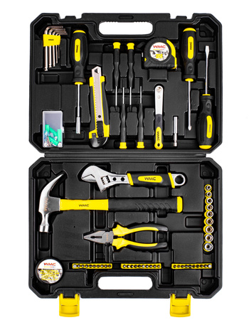 Zestaw narzędziowy klucze nasadowe wkrętaki bity 104 el WMC