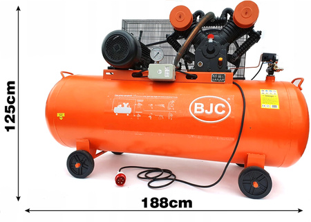Kompresor olejowy 4-tłokowy ze zbiornikiem o pojemności 500L, 12bar BJC
