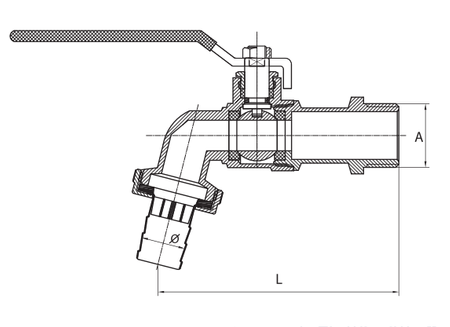 Zawór kulowy czerpalny 3/4" z przyłączem węża DIAMOND