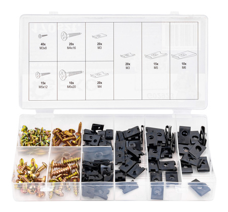 Akcesoria uniwersalne podkładki do karoserii wkręty zestaw mix etui 170 szt GEKO