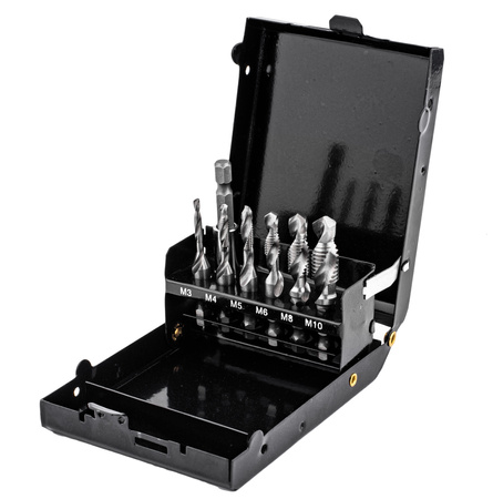 Zestaw wierteł gwintujących M3-M10 HSS 6szt SILVER