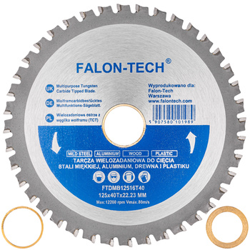Tarcza tnąca wielozadaniowa 125x22,2 T40 + adaptery FALON-TECH