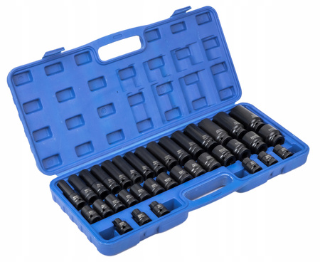 Zestaw nasadek 1/2" nasadki udarowe 8-32 mm walizka 35 elementów SILVER