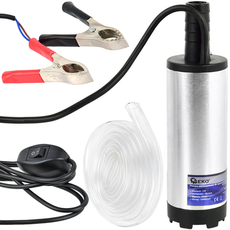 Pompka do spuszczania paliwa ropy oleju płynów - przewód 3m CPN 12V 37 mm GEKO