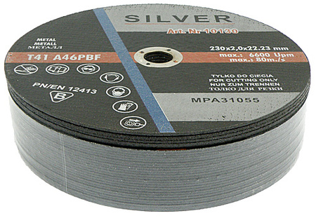 Tarcza do cięcia metalu stali 230x2x22.23 mm SILVER