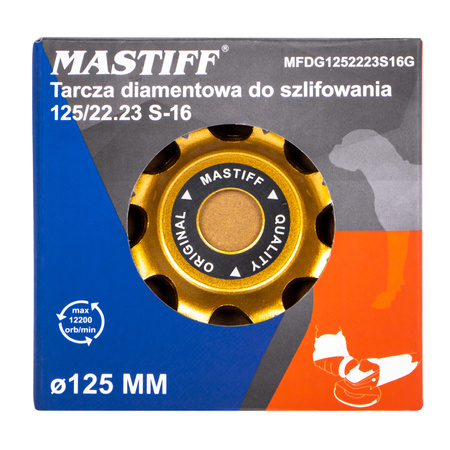 Tarcza garnkowa frez do szlifowania betonu diamentowa segmentowa 125mm gold Mastiff FALON-TECH