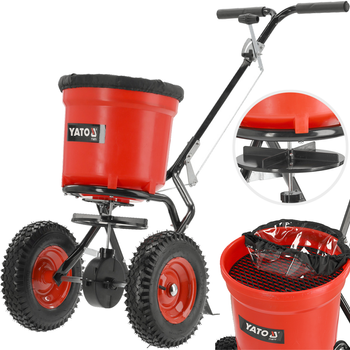 Siewnik rozrzutnik ogrodowy  rotacyjny do nawozu piasku nasion 25 kg 23 L YATO