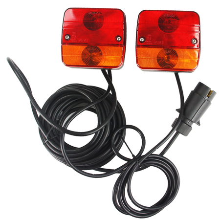Zestaw lamp do przyczepki światła tylne trójkąt homologacja E4 12V 7PIN MAR-POL