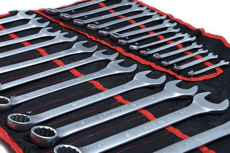 Klucze płasko oczkowe 6-32 mm 25 sztuk (płachta) GEKO