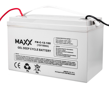 Akumulator solarny do fotowoltaiki ups deep cycle gel przewody 12v 100ah 4SUN