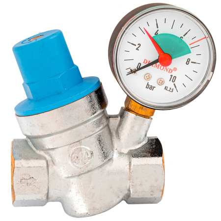 Zawór redukcyjny ciśnienia wody 3/4" z ciśnieniomierzem ART.301-20 DIAMOND
