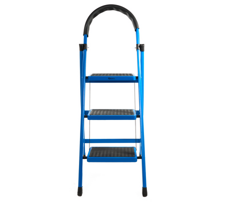 Drabina rozkładana trzystopniowa drabinka podest składana wzmacniania 117 cm GEKO