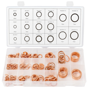 Podkładki miedziane uszczelki 220 sztuk FALON-TECH