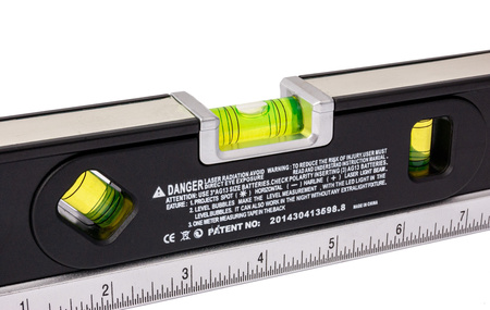 Poziomica laserowa z miarką standardową i zwijaną 150cm +LED GEKO