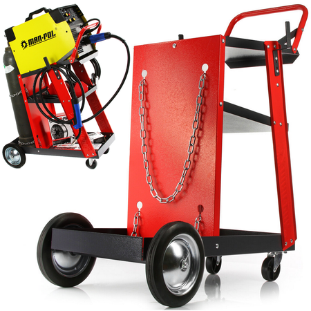 Wózek spawalniczy do spawarek z półką miejscem na butlę 3 półki MAR-POL