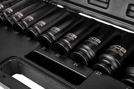 Zestaw nasadki udarowe głębokie do klucz pneumatyczne 1/2" 10-36mm 15el JCB