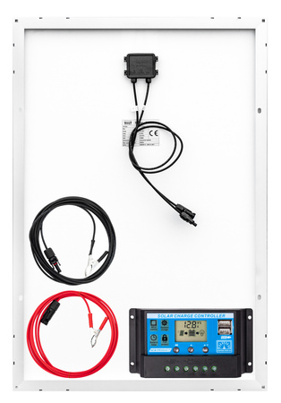 Zestaw solarny fotowoltaiczny 100W 12V (Panel solarny 100W, Regulator napięcia 10A) VOLT POLSKA
