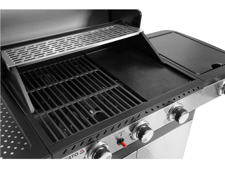 Grill ogrodowy gazowy 3+1 szafka pokrywa inox stal nierdzewna 11,2 KW YATO