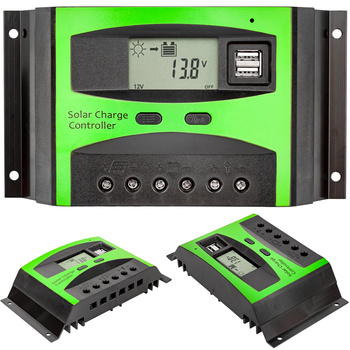 Regulator napięcia paneli ładowania solarnych PWM 12V/24V 40A LCD VOLT POLSKA