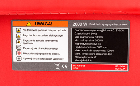Agregat prądotwórczy inwertorowy cichy generator prądu 2000w 3km VOLT POLSKA