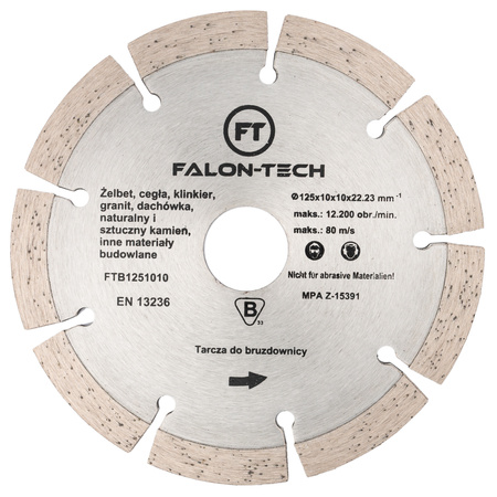 Tarcza diamentowa do bruzdownicy bruzd betonu zbrojonego 125mm FALON-TECH