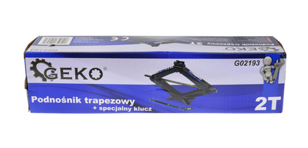 Podnośnik samochodowy lewarek trapezowy 2T +grzechotka GEKO