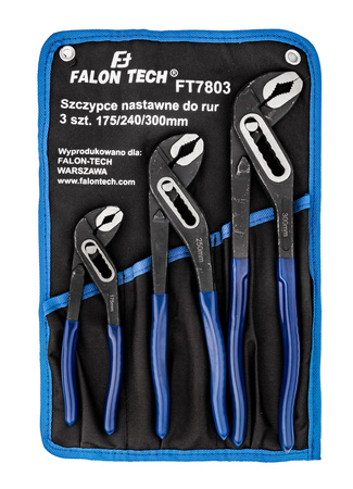 Szczypce do rur nastawne hydrauliczne cęgi żaba kobra szwed 175-300 mm 3el FALON-TECH