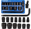 Zestaw nasadki udarowe nasadowe do klucz pneumatyczny 1/2" 10-32mm 15el FORSAGE
